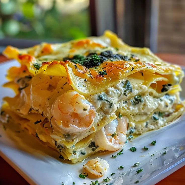 Garlic Butter Shrimp Scampi Lasagna