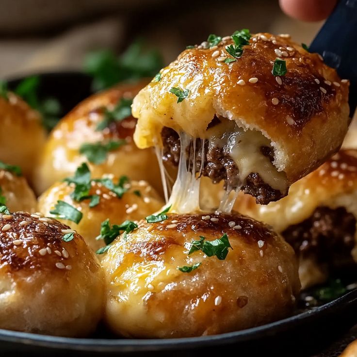 Garlic Parmesan Cheeseburger Bombs
