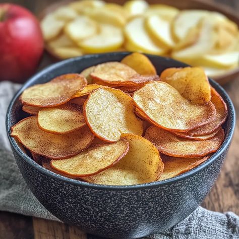 Air Fryer Apple Chips with Cinnamon Sugar