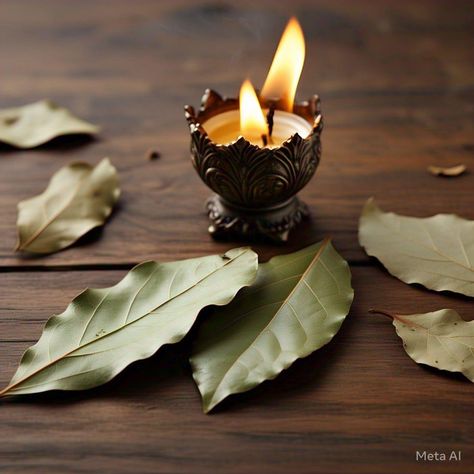 Burning a bay leaf