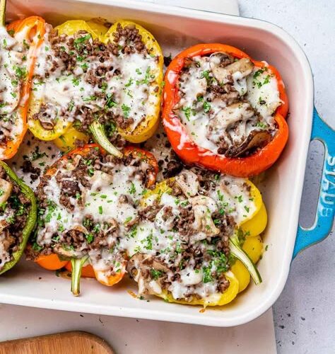 Philly Cheesesteak Loaded Stuffed Peppers