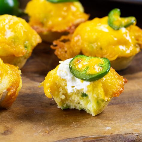 Chili and Jalapeño Cheddar Cornbread Minis