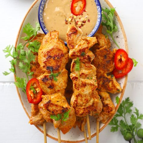 Grilled chicken with peanut sauce