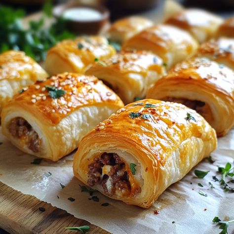 Minced Meat with Cheese Puff Pastry Pinwheels