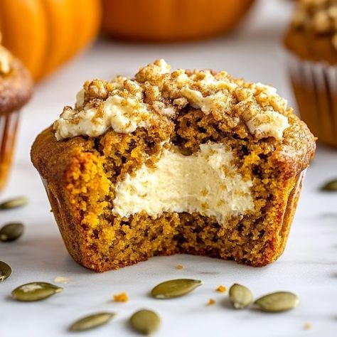 Pumpkin Cream Cheese Swirl Muffins