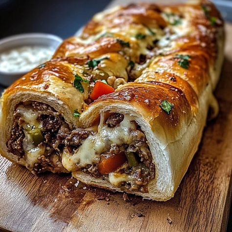Mozzarella Cheesesteak Stromboli