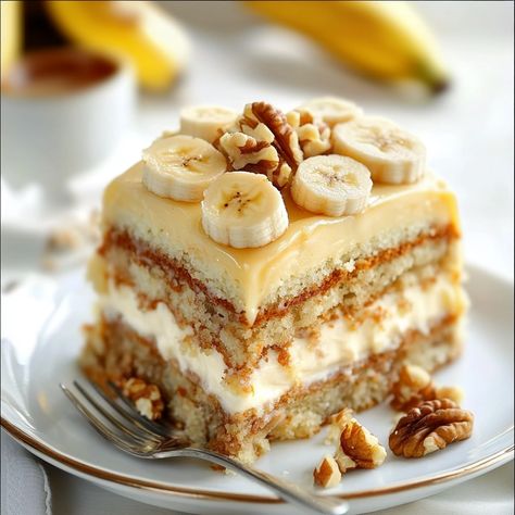 Banana Walnut Cream Cake