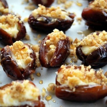 Mascarpone Stuffed Dates with Maple Drizzle