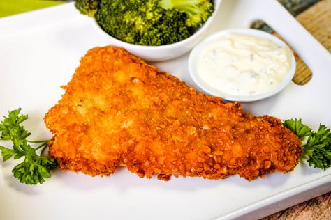 Fried Fish, Fries, and Cream for Tartar Sauce