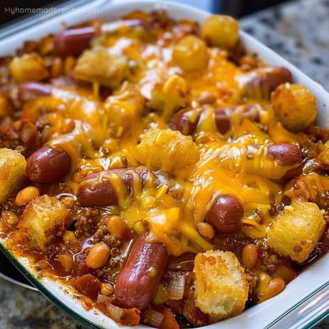 Chili Cheese Dog Casserole