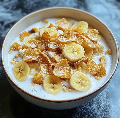 Corn flakes with banana