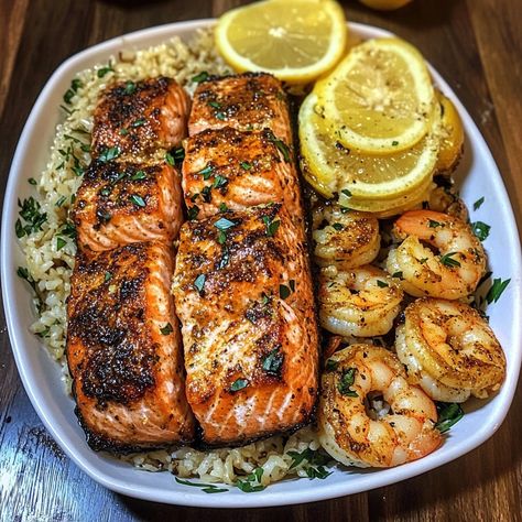 Cajun Salmon and Shrimp